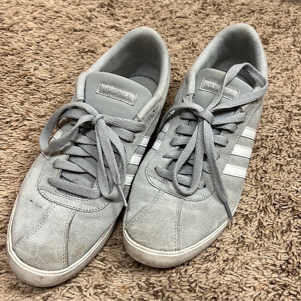 Adidas Grey Courtset Neo Sneakers Suede